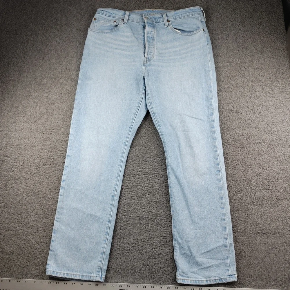 Levis Premium 501 Jeans Big E Mens Blue 33x30 Stretch Western Rodeo